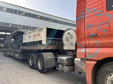 時產300方八角重型滾筒篩發往河北助力陳腐垃圾處理